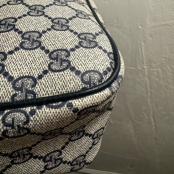 Vintage Gucci GG Supreme Sherry Line Navy Monogram Canvas Boston Bag - Picture 13 of 16
